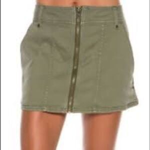 Free People Too Cool Khaki Green Mini Skir…